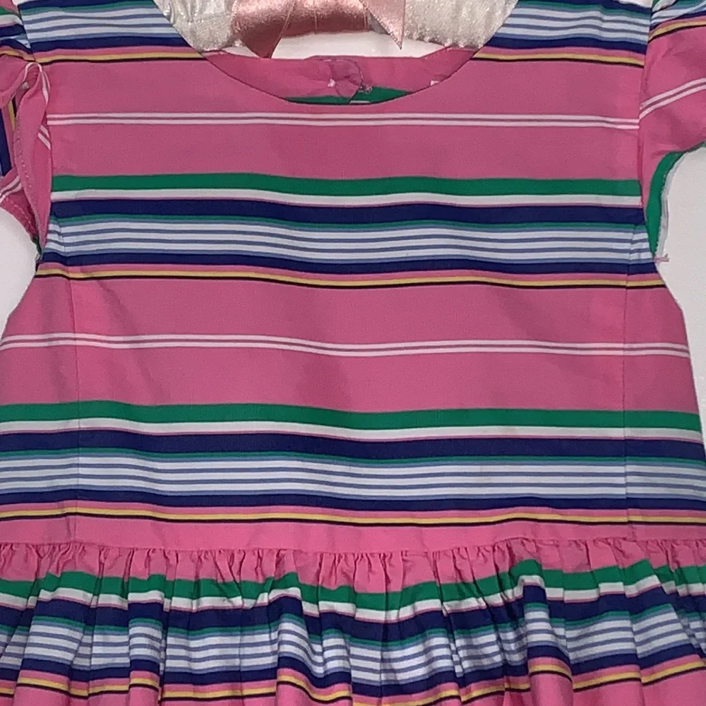 Ralph Lauren Pink Striped Dress 24M 💖EUC Gorgeous